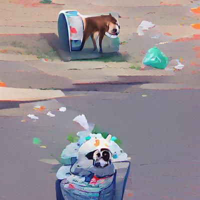 AI Generated Image of a Trash Dog