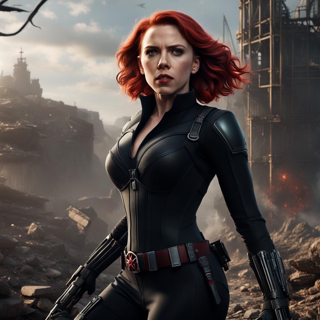 Black Widow: Detailed Matte Painting in 8k