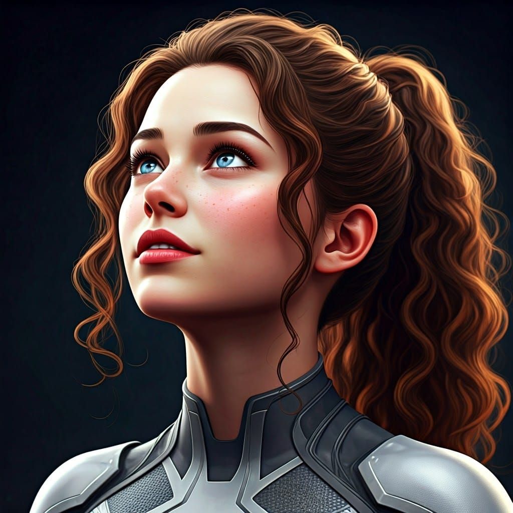 Ethereal Superheroine Portrait in Art Nouveau Style