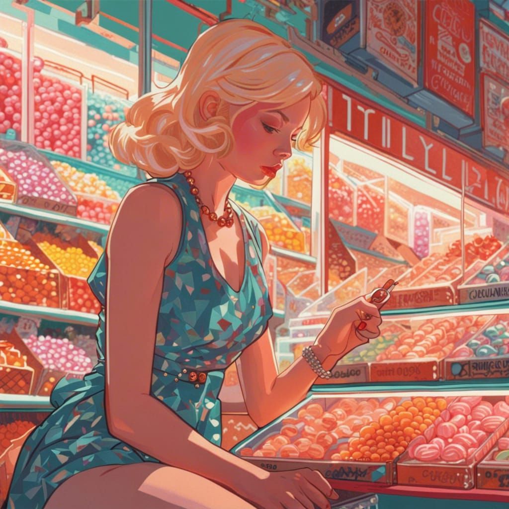 Hyperdetailed Candy Shop in Digital Art Style