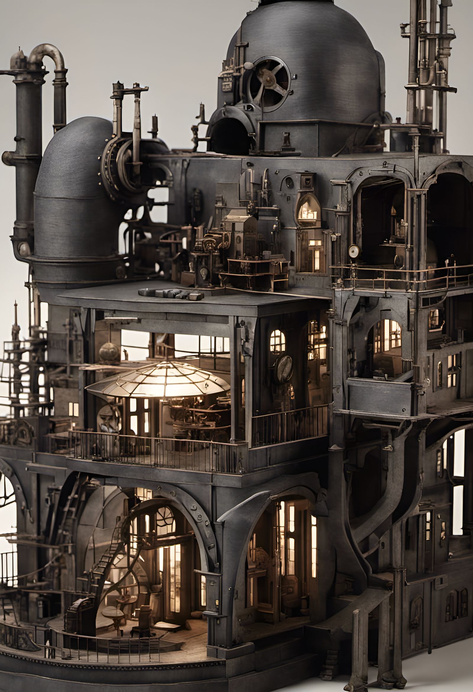A Steampunk Factory Which Produces Everything That Is Steampunk