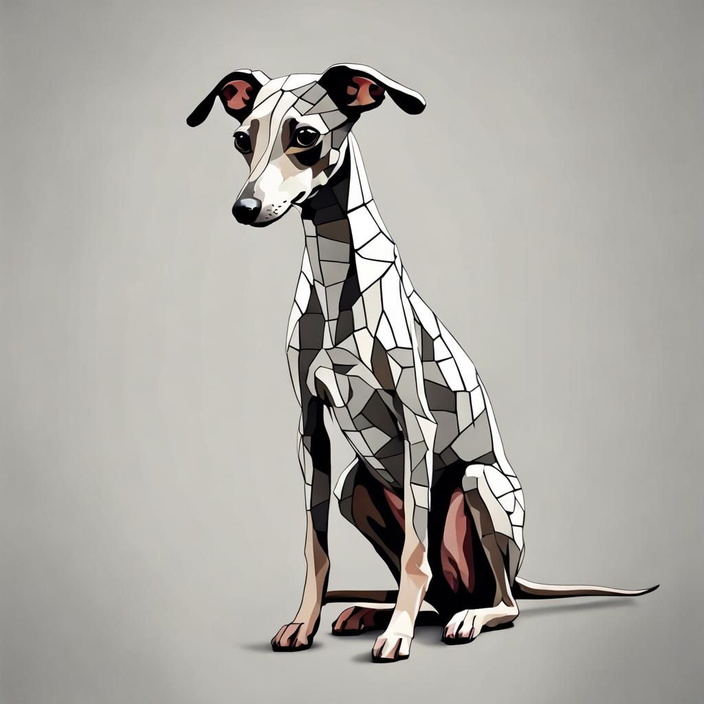 Mosaic Italian Greyhound Art: Realistic Style