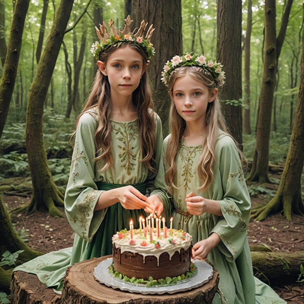 Wood-Elf Princess Birthday Celebration in Forest