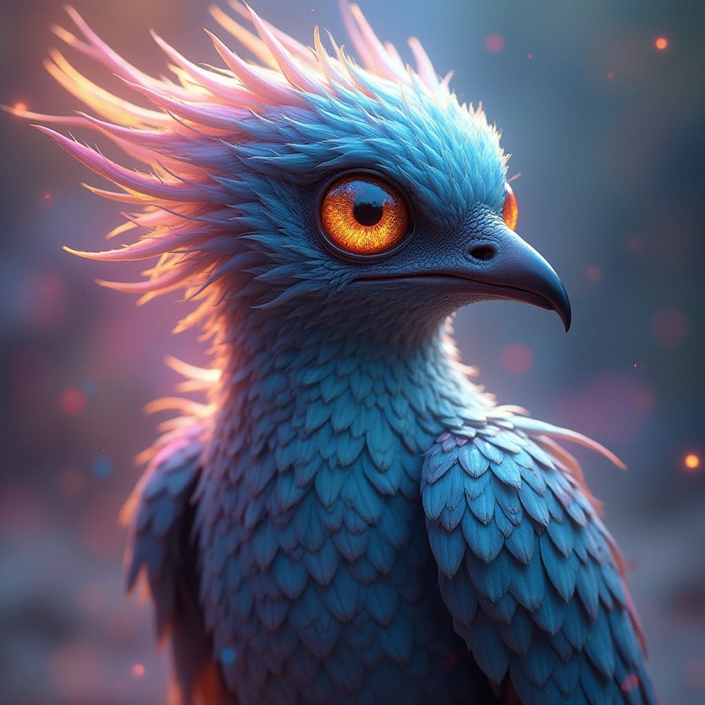 Iridescent Bird Creature Concept Art