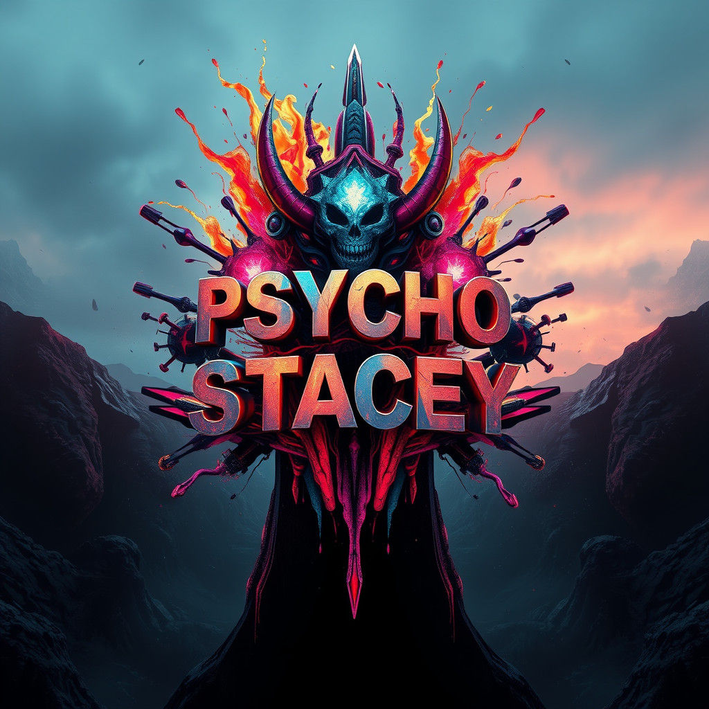 Psycho Stacey Logo in Fantasy Concept Art Style