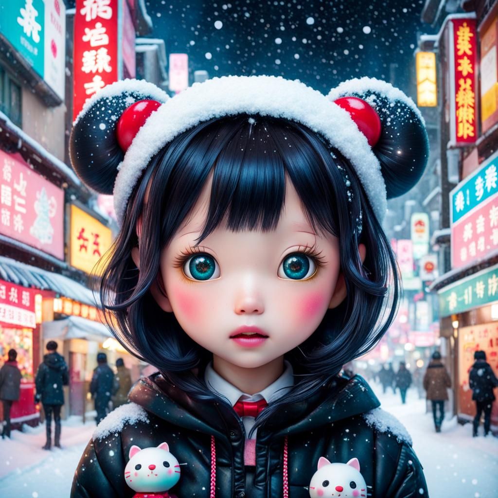 Detailed Snowy Landscape in Hyperrealistic Style