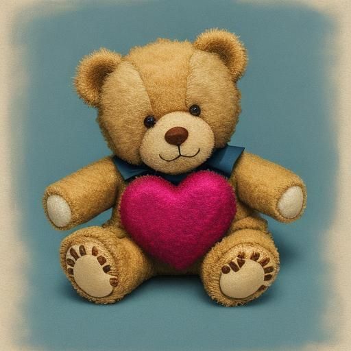 Teddy bear holding a heart