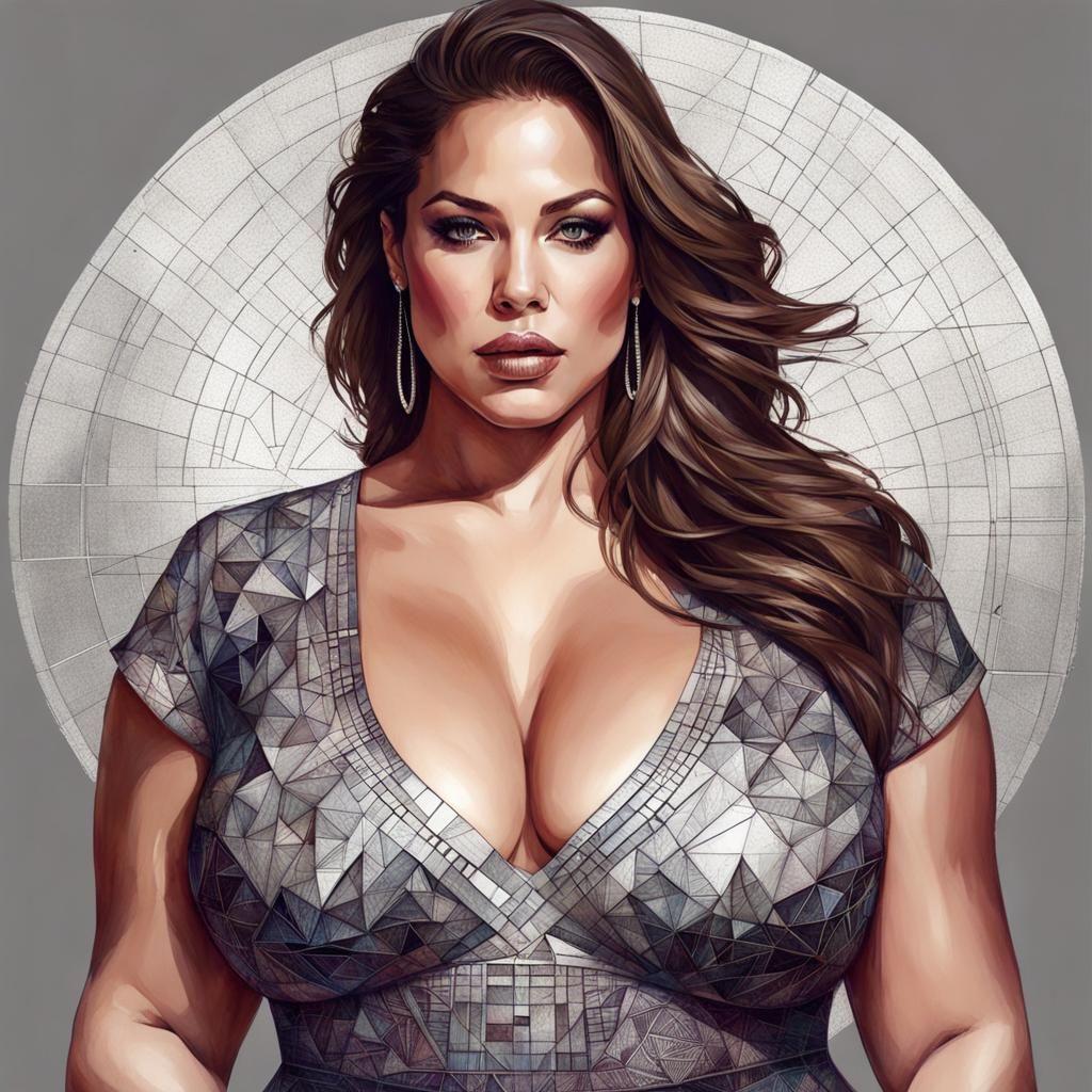 Ashley Graham Portrait in Vince Low Style