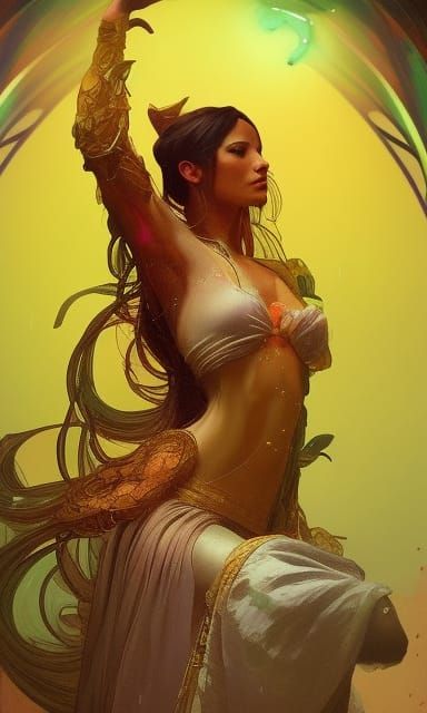 The Magician Tarot Card in Art Nouveau Style