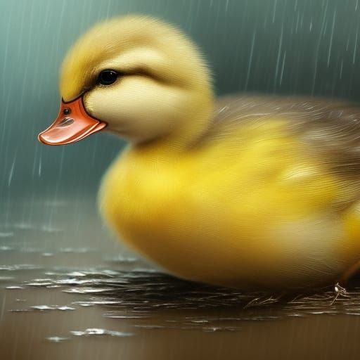 Adorable Duckling Portrait in Dynamic Lighting