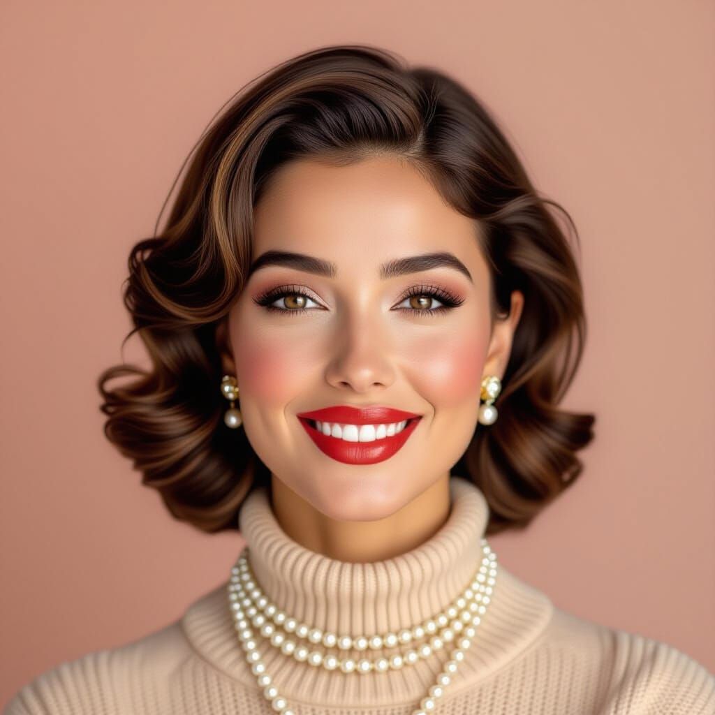 Moroccan Woman's 1950s Glamour Portrait