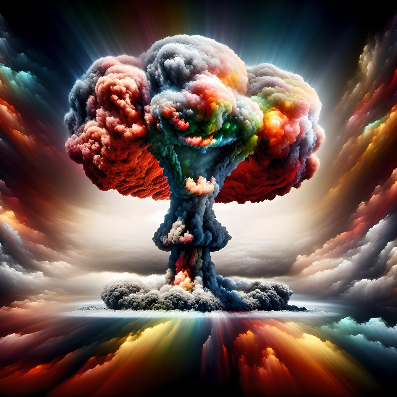 Dramatic Nuclear Mushroom Cloud Illustration