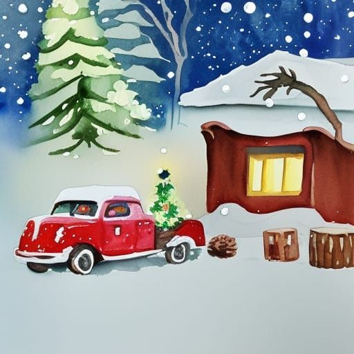 Watercolor Christmas: A Gouache Painting