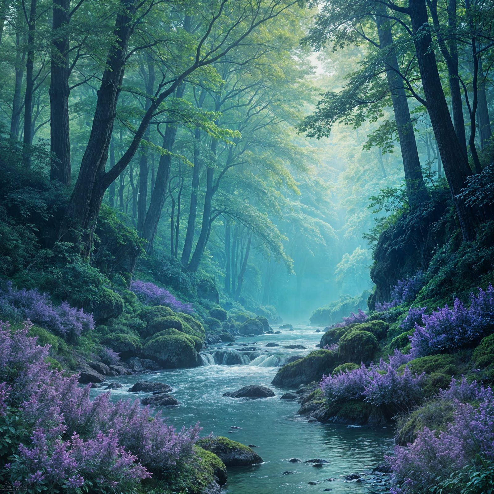 Lush World: Sweeping Waves of Color