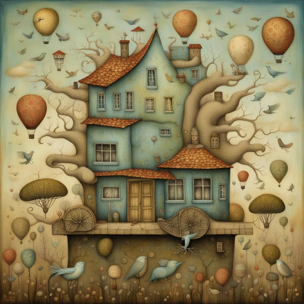 Surreal Mixed Media Art Composition