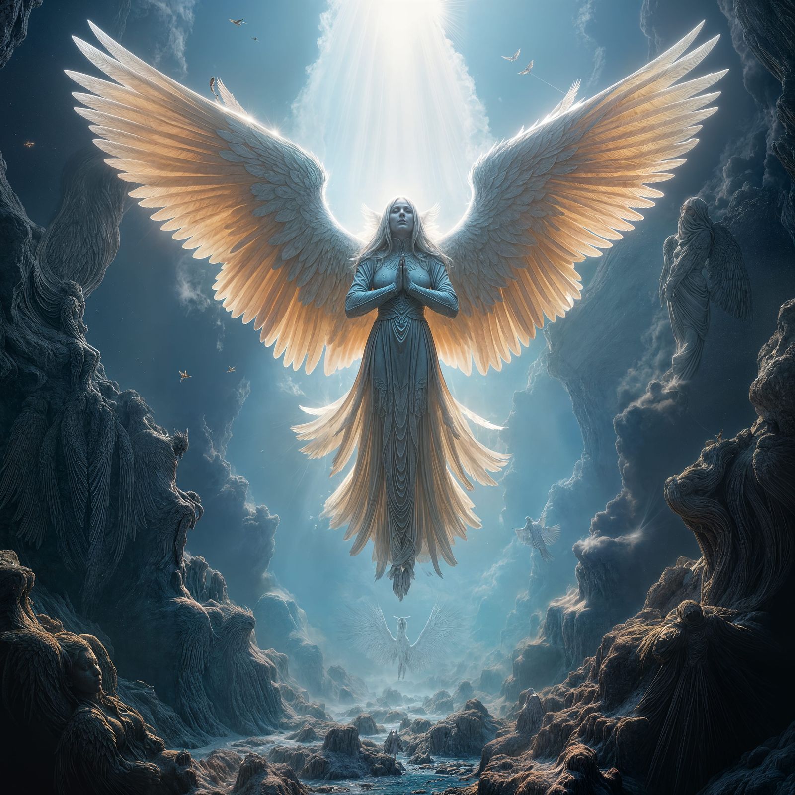 Surreal Seraphim with Six Wings in UHD