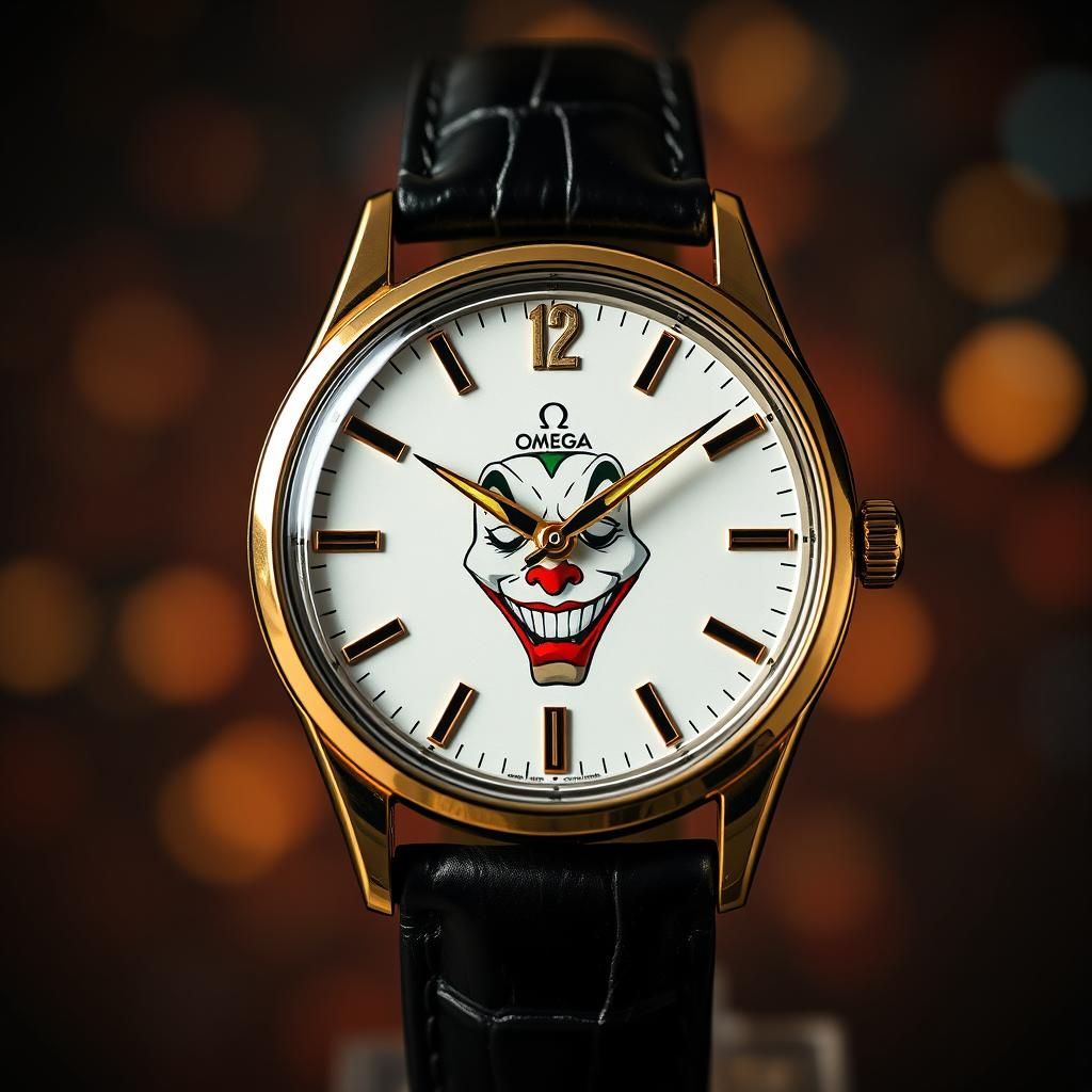 Elegant Omega Watch with Joker, 1950s Style