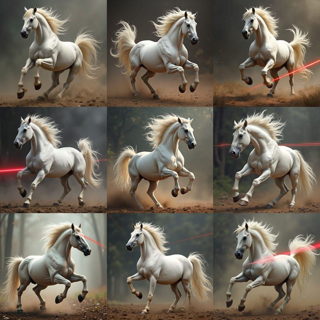 Furious Stallion Unleashes Fury in a Blazing Red Laser Beam
