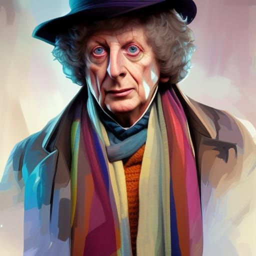The Fourth Doctor Portrait in Art Nouveau Style