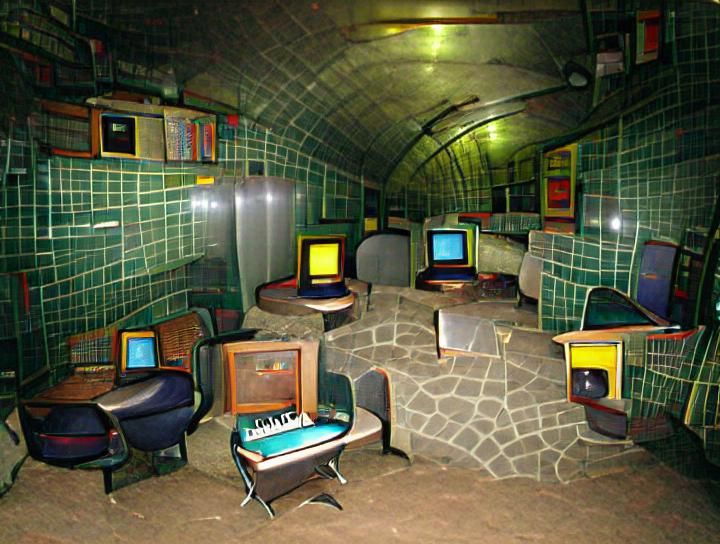 Retro Cyberpunk Lair in the Shadows