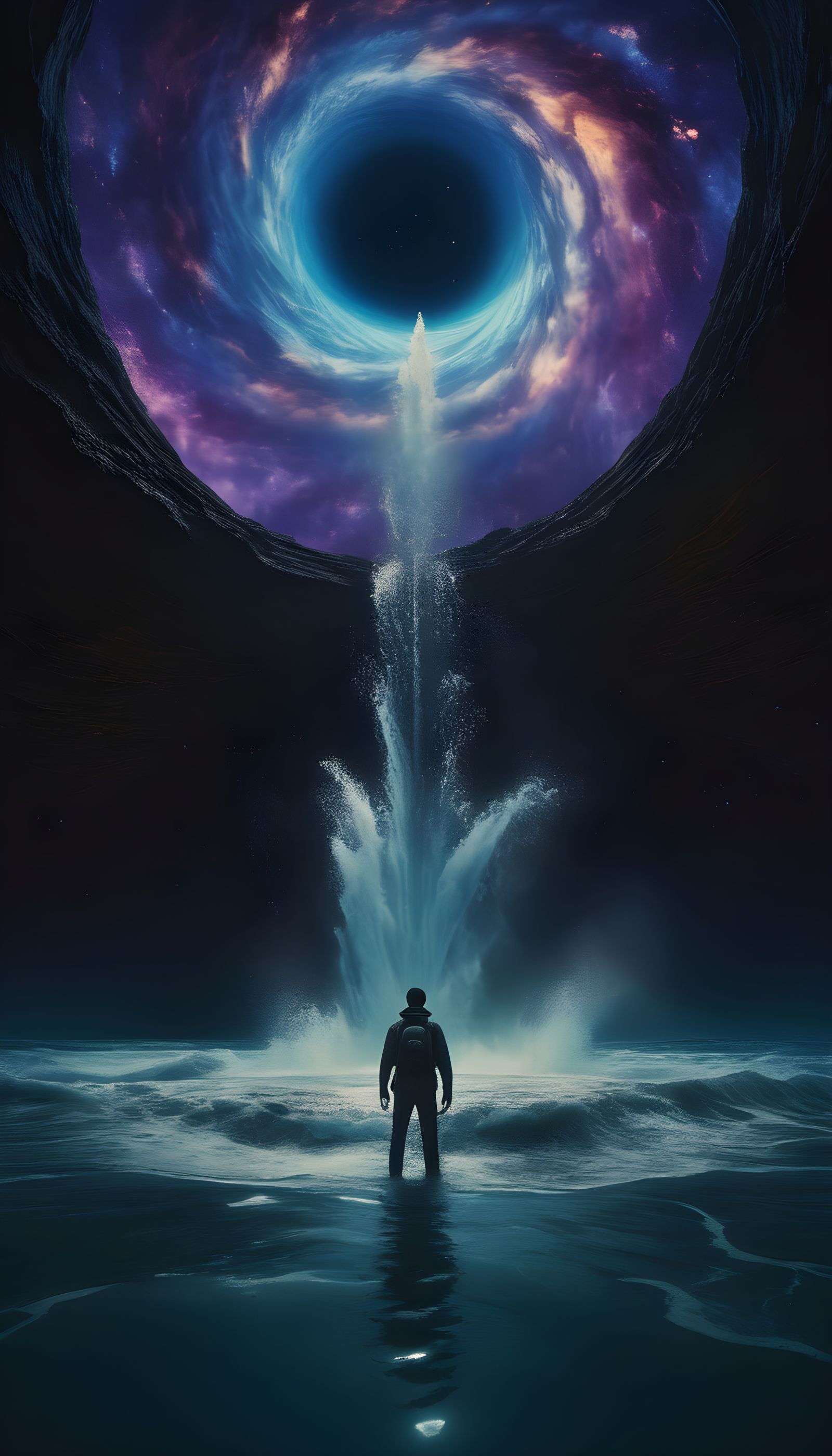 Ethereal Cosmic Vignette in Cinematic Film Style