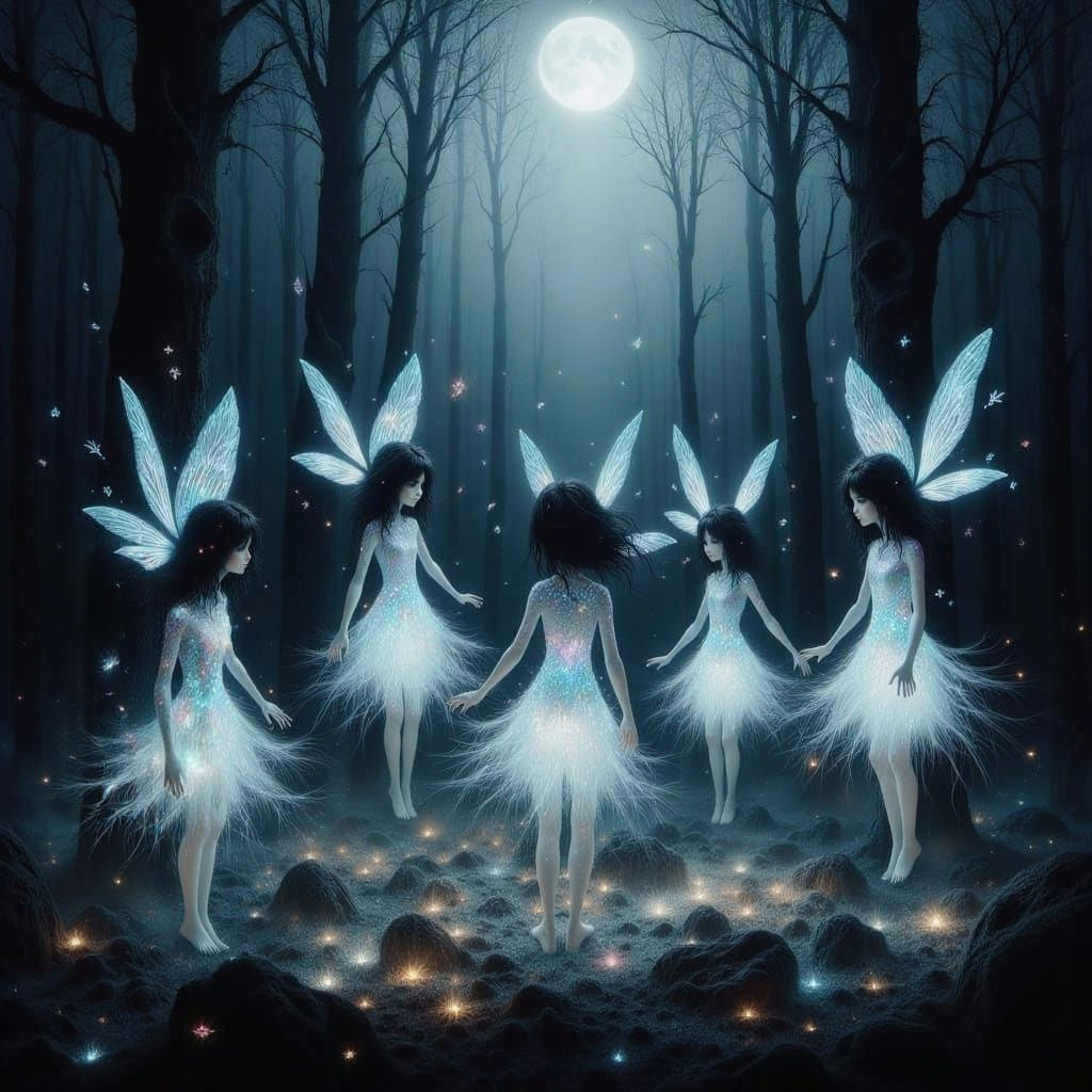 Whispering Fae in Dark Ethereal Glow