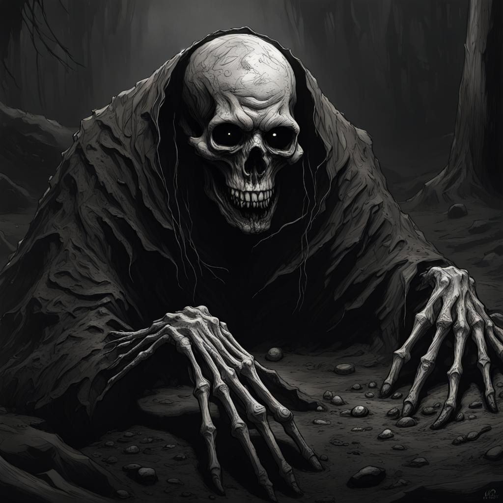 Undead Creature Portrait in Dark Fantasy Style