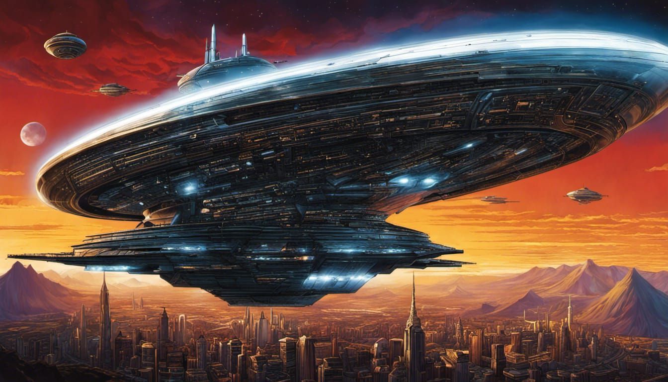 Heavily Armored Mothership in Space Opera Style