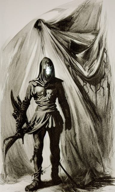 Wraith Shrouded in Shadows on Dark Throne