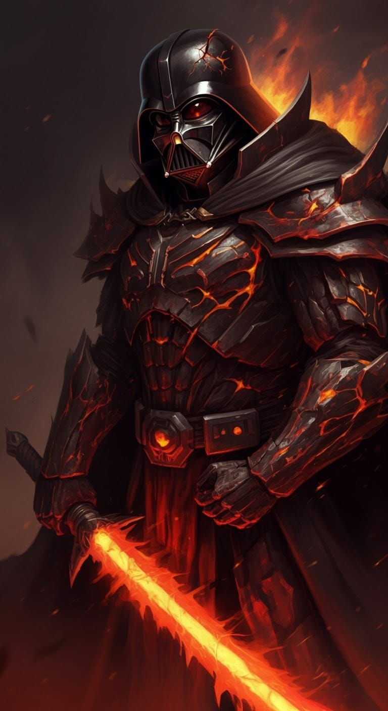 Cyberpunk Dark Lord Reforged in Flames