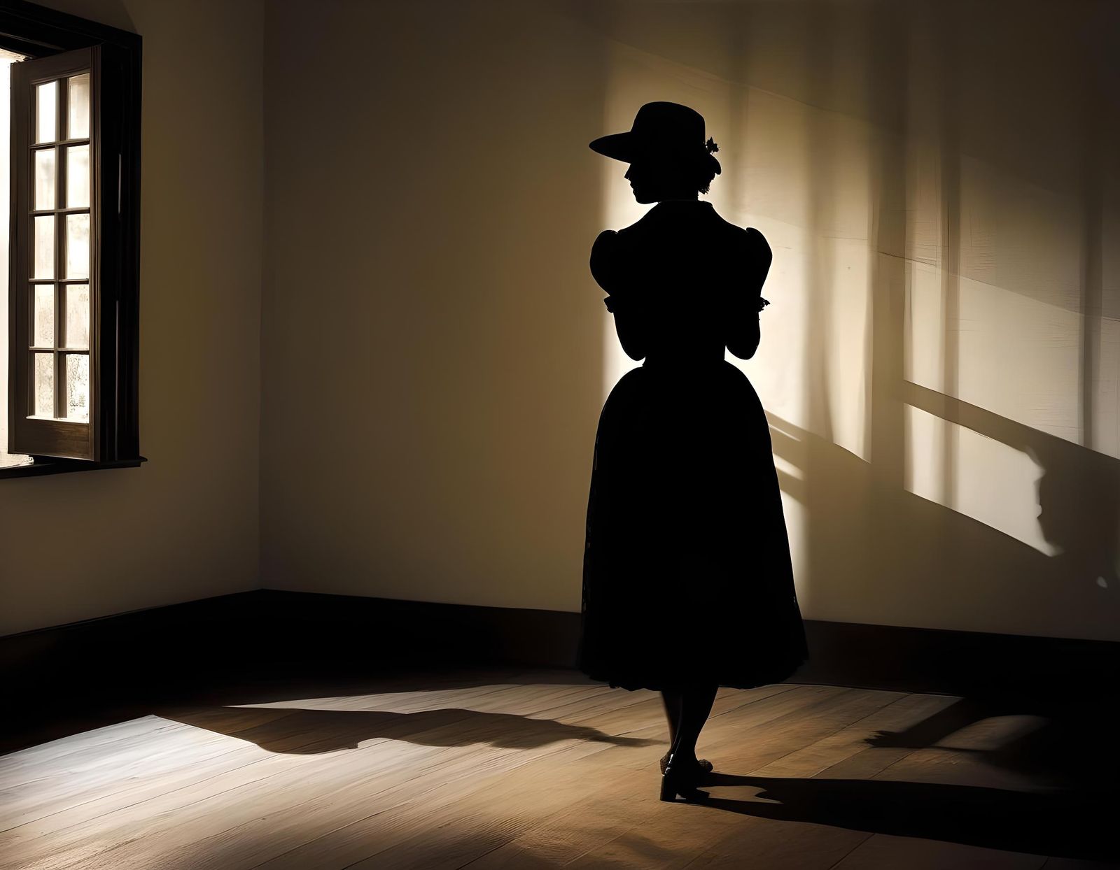 Melancholic Shadow Figure in Charcoal Style