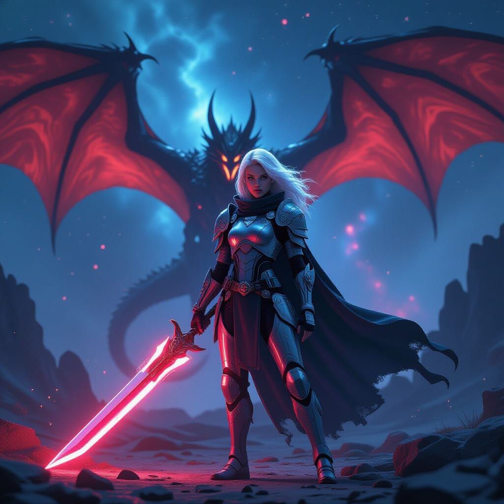 Radiant Girl Hero in Starforged Armor