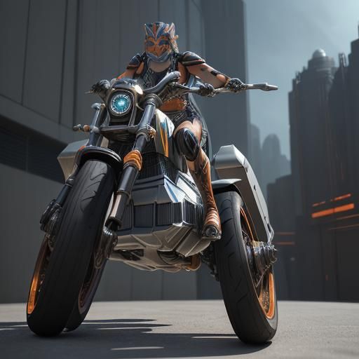 Ahsoka as Biker Chick in Sci-Fi Setting
