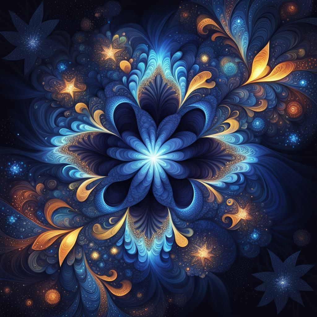 Brilliant Star Shines Bright in Cosmic Astral Illustration