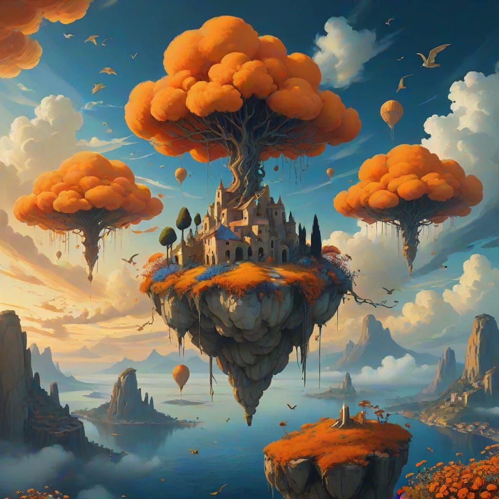 Floating Islands of Life and Decay in Golden Hour