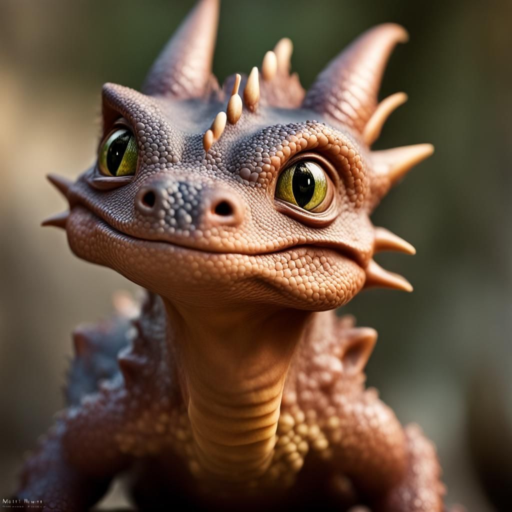 Adorable Baby Dragon Portrait in High Definition