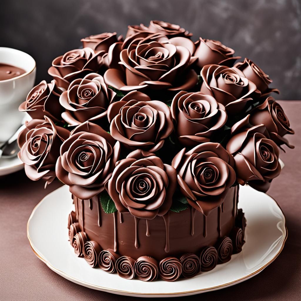 Chocolate Roses Bush Dessert