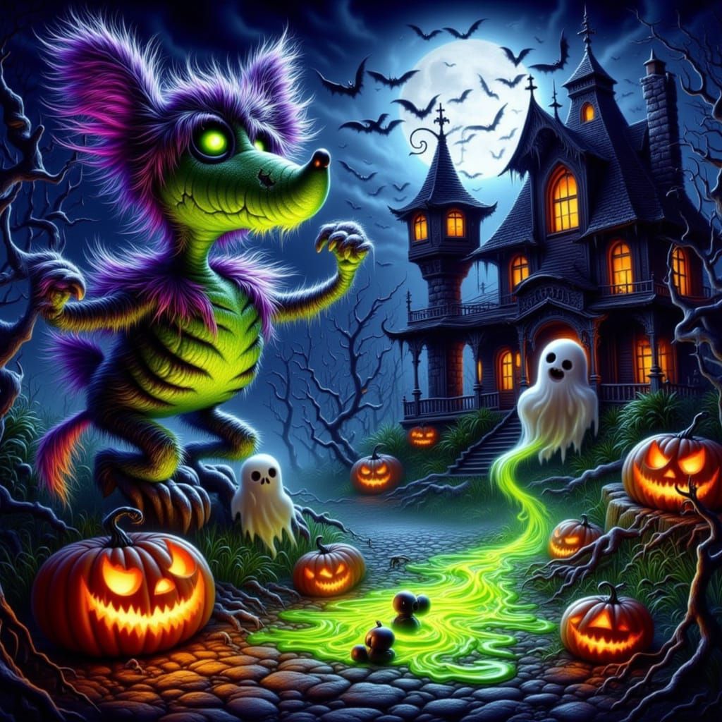 Eerie Halloween Creatures, Ghostly Candies, and Haunted Hous...