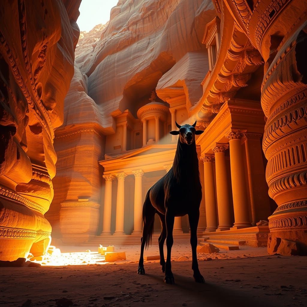 Dromedary in Petra's Theater Necropolis: 3D Rendered