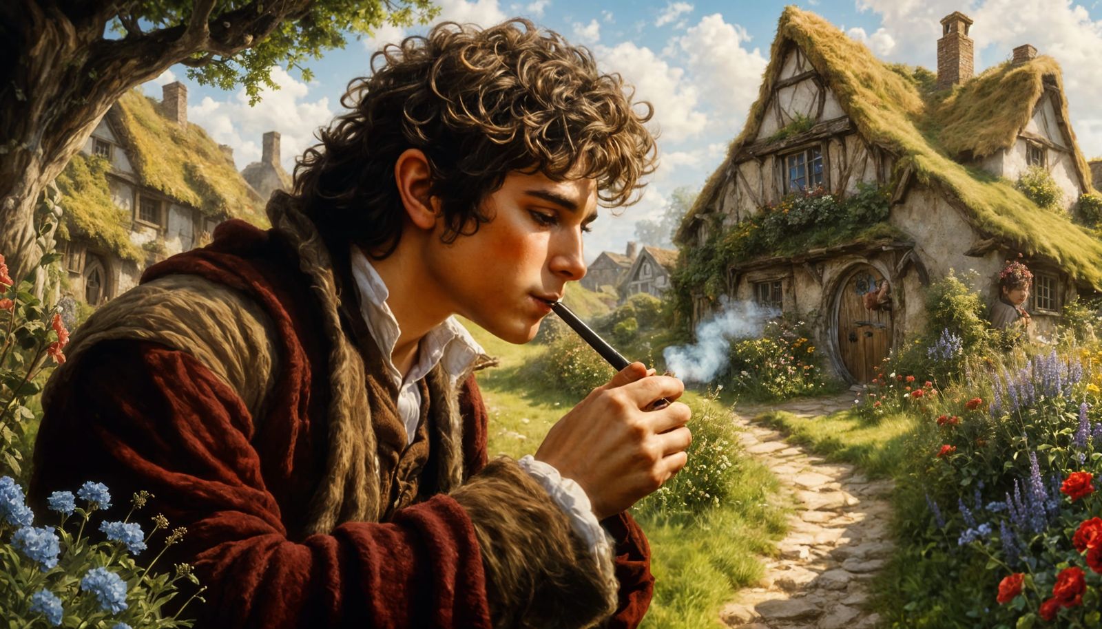 Hobbit Smoking his Pipe