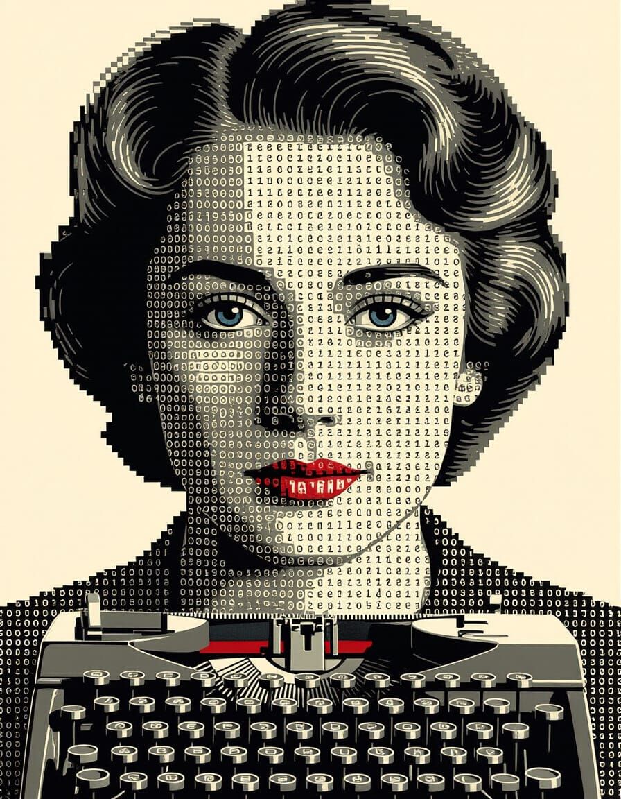Typographic Portrait - Electric Typewriter