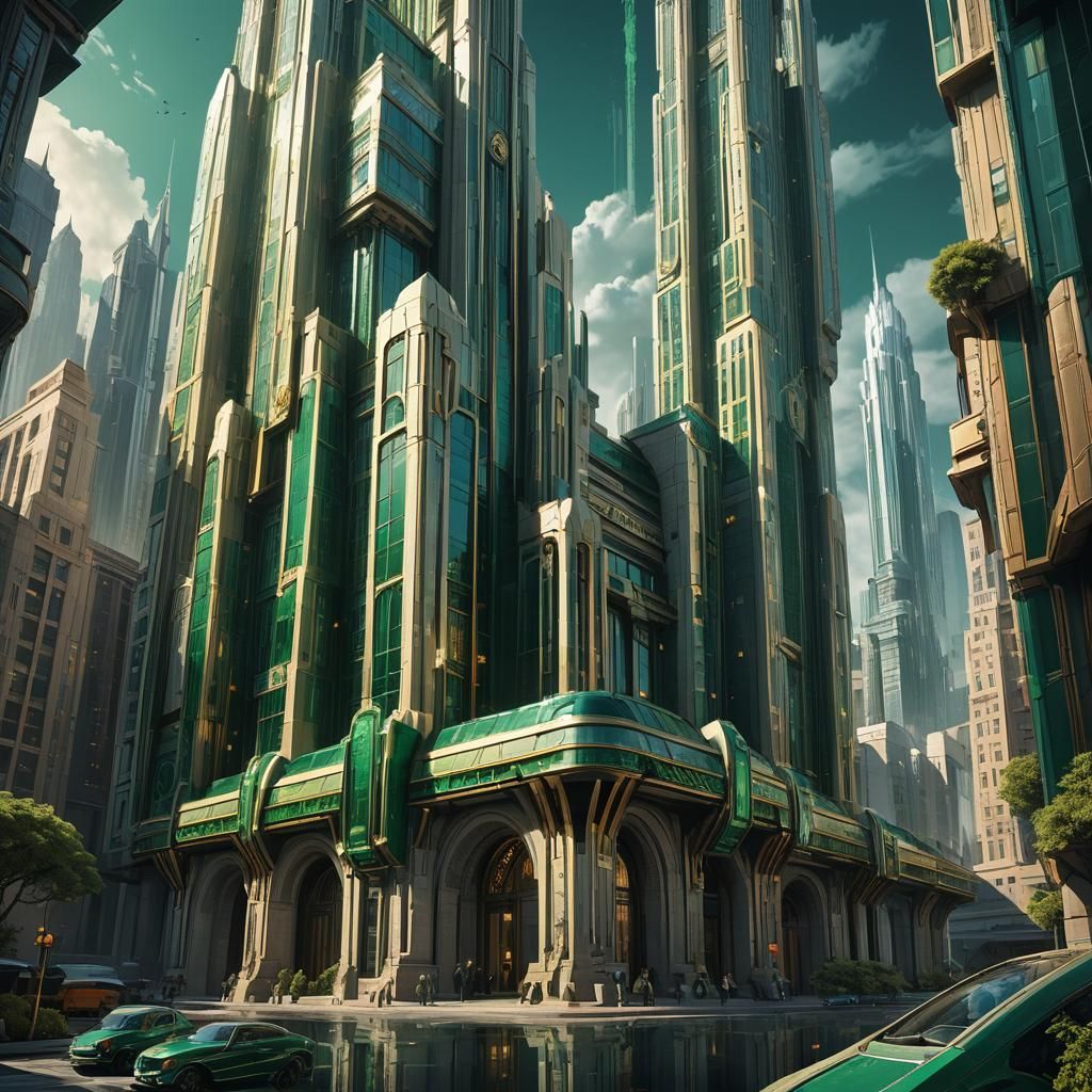 Art Deco Apex Tower Digital Matte Painting