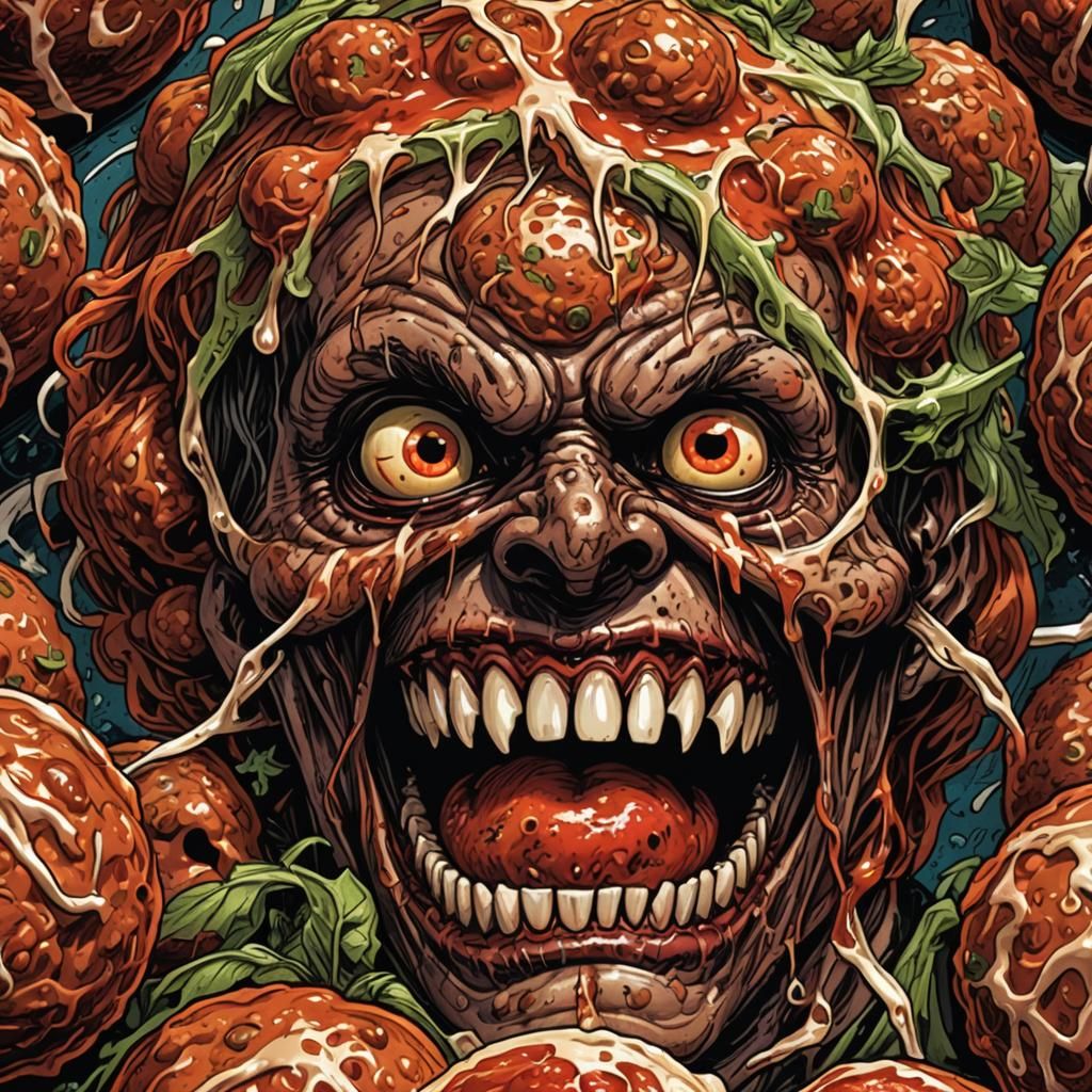 Killer Meatball Comic Book Art Close-Up