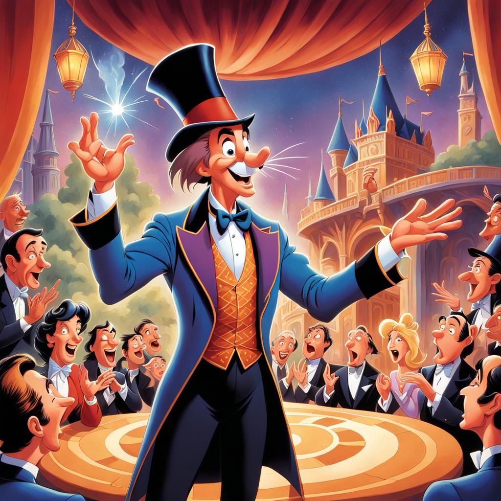 Magician's Assistant Disappears: Don Bluth-Style Illustratio...