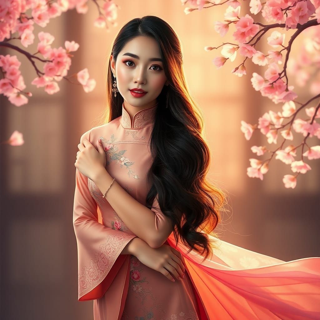 Angelababy in Dreamy Cherry Blossom Scene