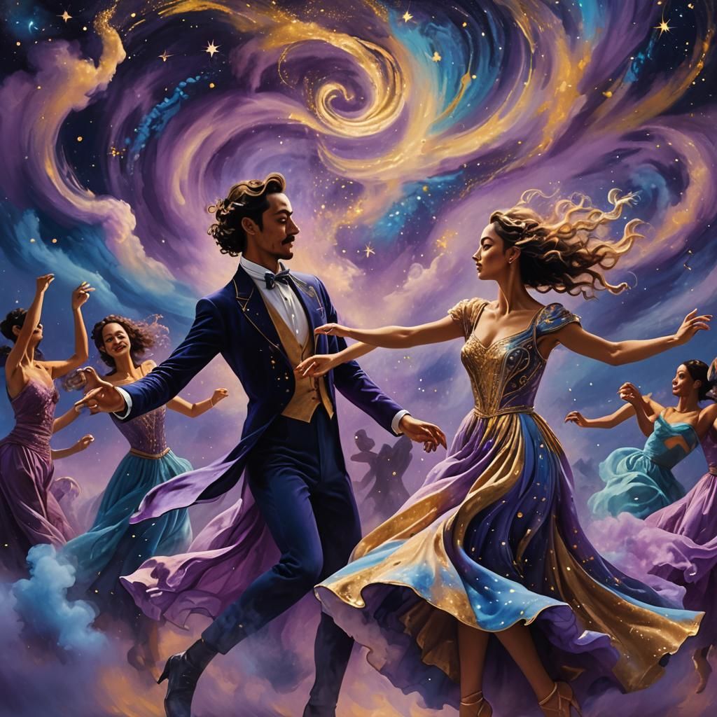 Fantasy Dance Under Starry Skies, Surreal Art