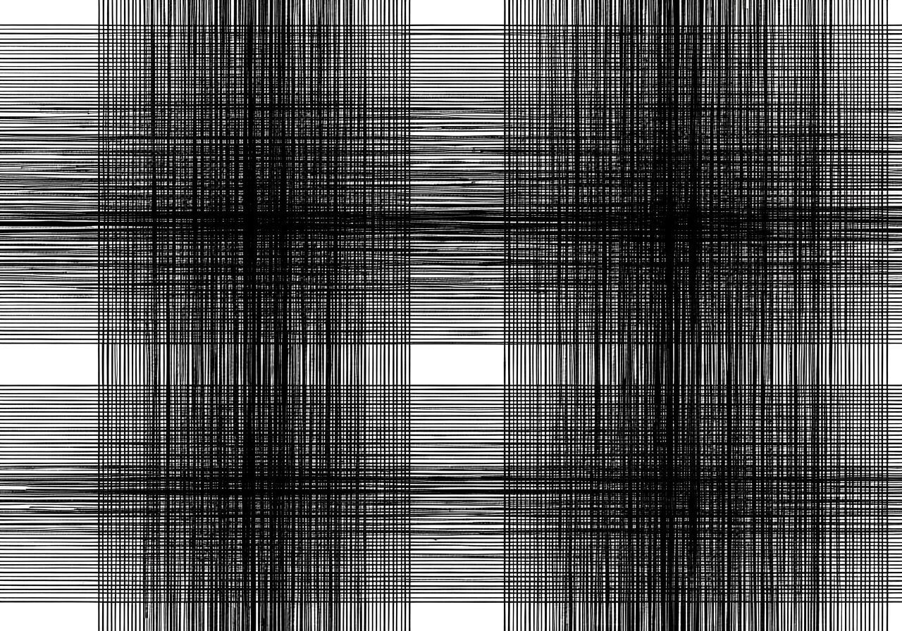 Abstract Black and White Grid with Complex Intersecting Line...
