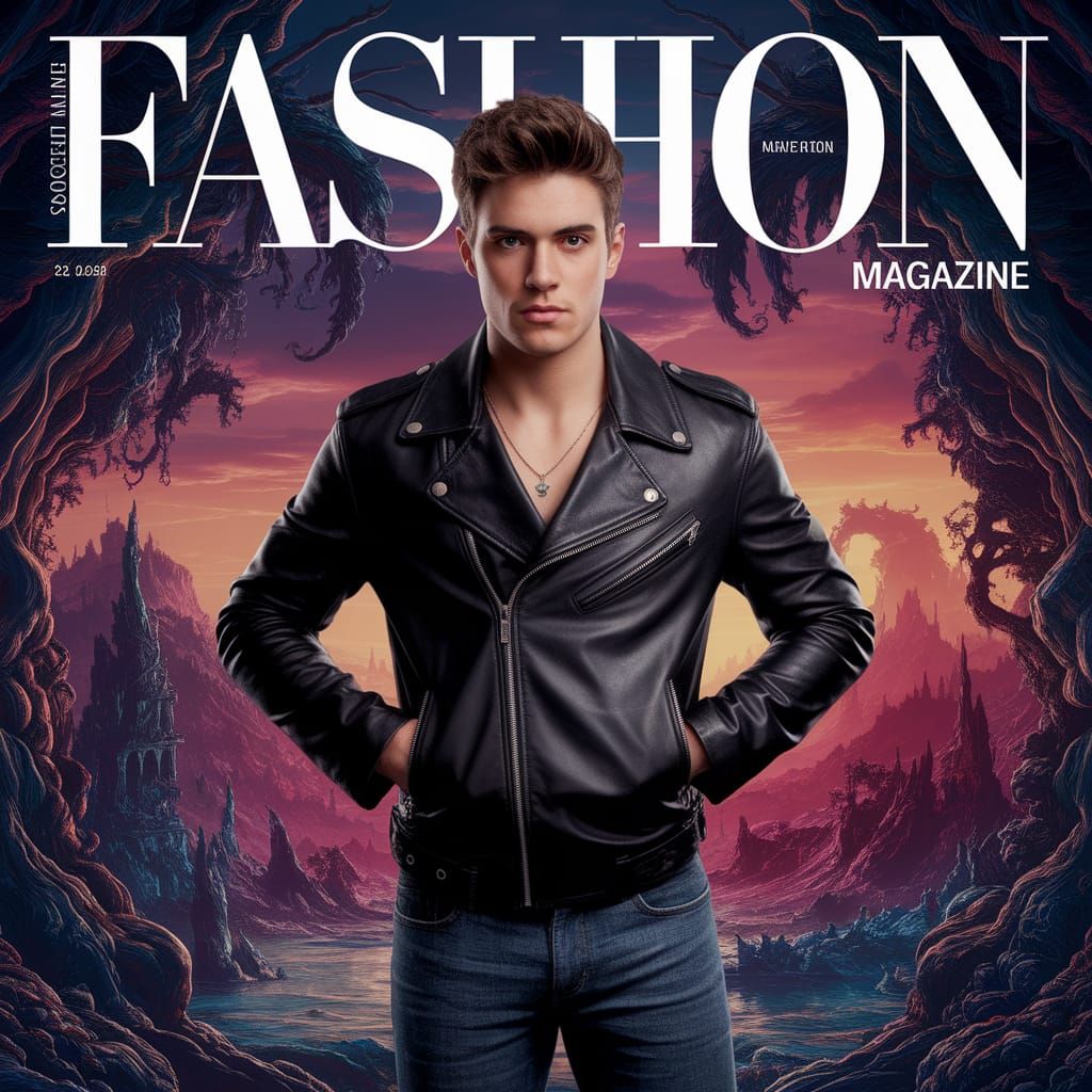 Fashion Magazine Cover Featuring Young Man