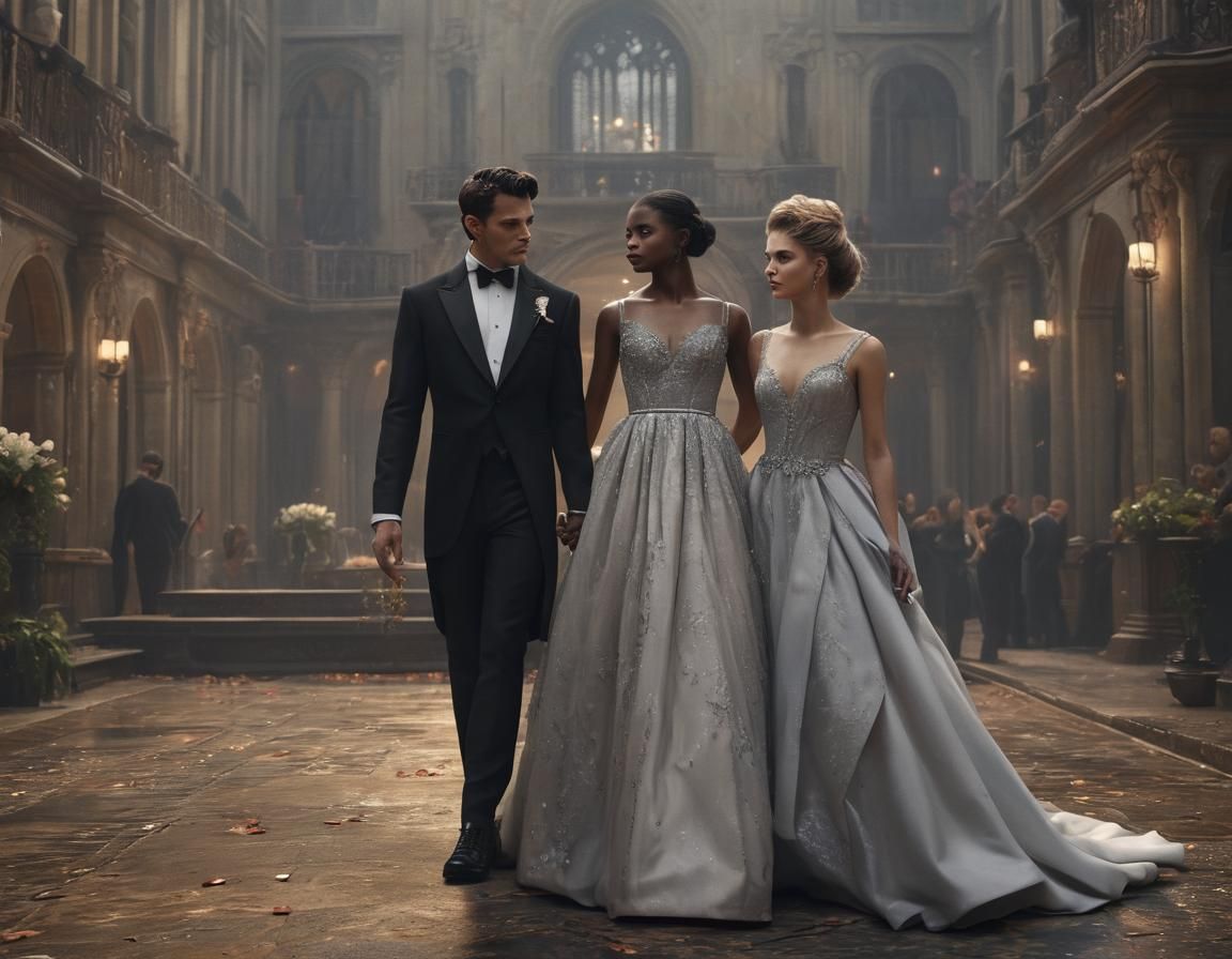 Frankenstein and Vampire Prom Date: Digital Matte Painting