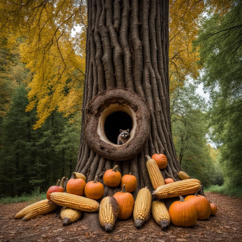 Abundant Tree Hollow Offering to Raccoon